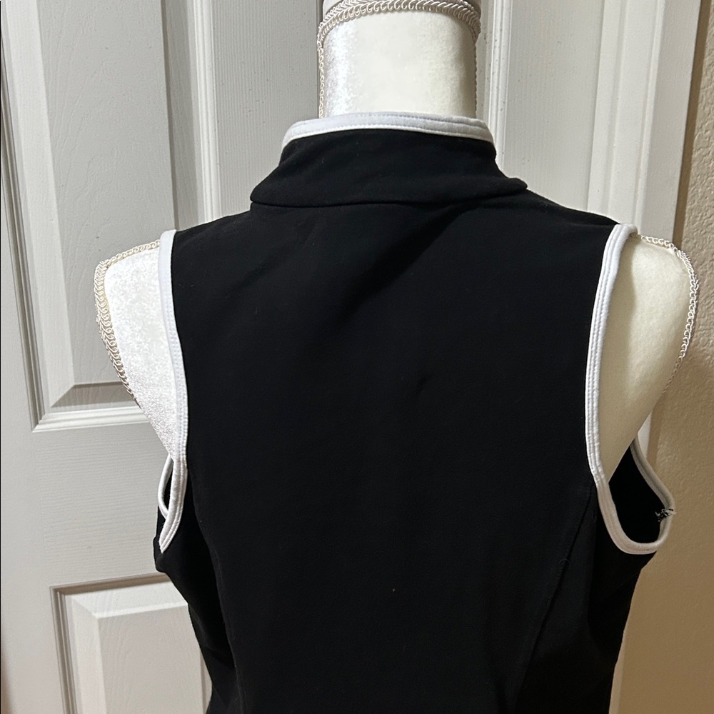 Boston Proper Black and White Zip-Front Tank Top - Picture 7 of 10